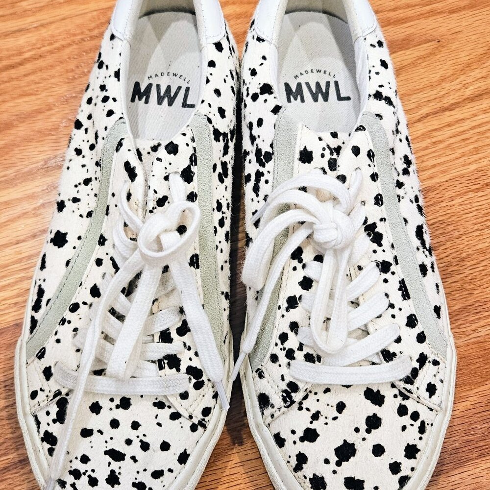 Madewell Sidewalk Sneakers with Spotted Genuine Calf Hair - Size 7.5